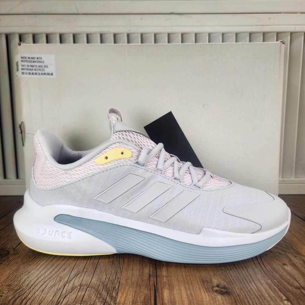 Adidas Bounce Alphaedge+ IF7286 Womens Size 9.5 Gray Pink Running Sneakers Shoes